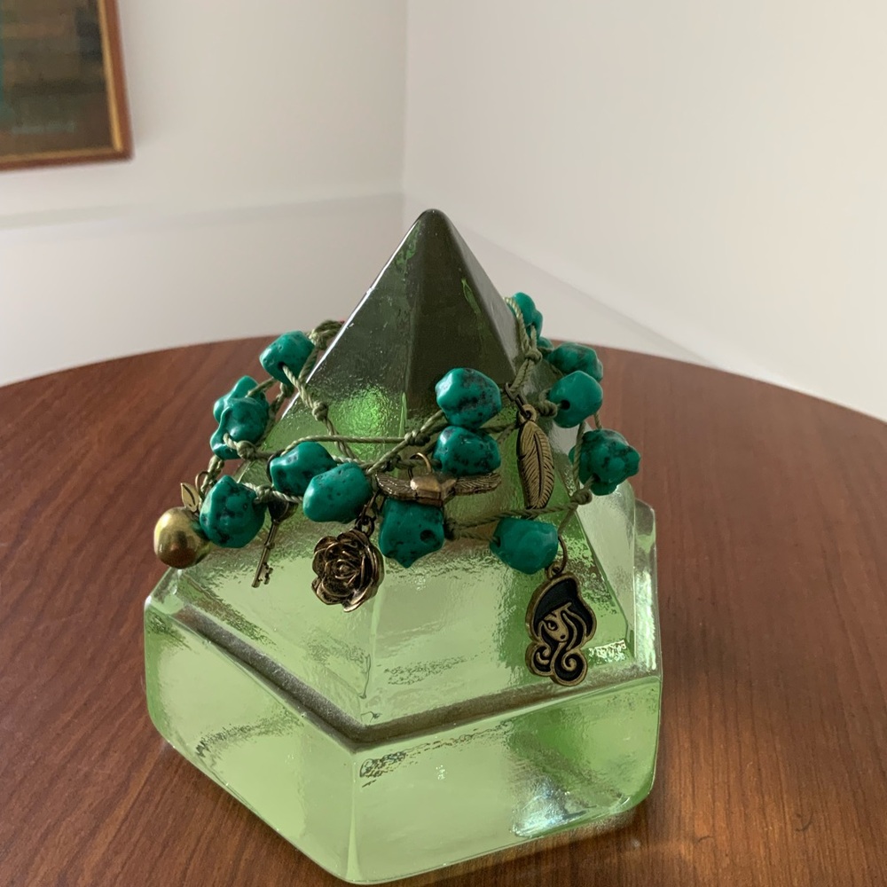 Lucky Brand vintage turquoise charms braided bracelet